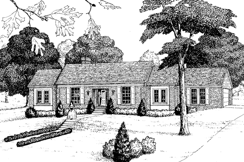 Architectural House Design - Colonial Exterior - Front Elevation Plan #36-533