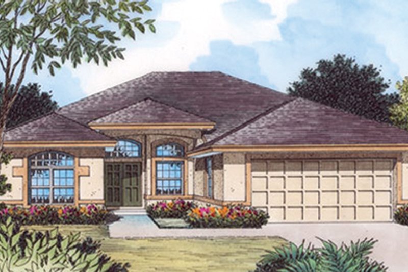 Home Plan - Exterior - Front Elevation 3 for Mediterranean House Plan #417-804 - 4 bed, 3 bath
