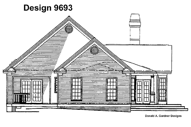 Home Plan - Exterior - Rear Elevation for Country House Plan #929-139 - 3 bed, 2 bath
