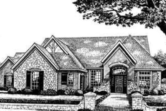 Exterior - Front Elevation for European House Plan #310-255 - 4 bed, 3 bath