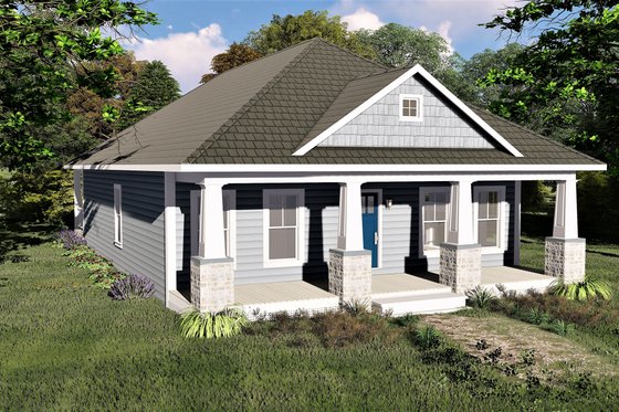 Exterior - Front Elevation 1 for Craftsman House Plan #44-232 - 3 bed, 2 bath