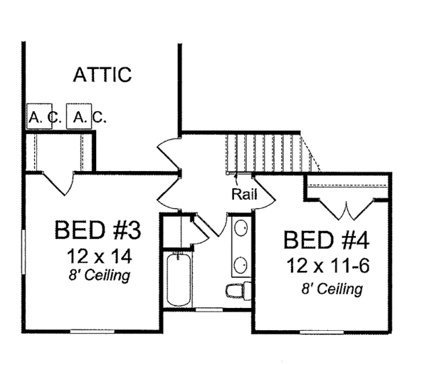House Plan Design - Country Floor Plan - Upper Floor Plan #513-2111