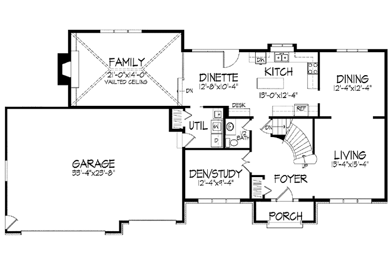 Home Plan - Floor Plan - Main Floor for Country House Plan #51-926 - 4 bed, 2.5 bath