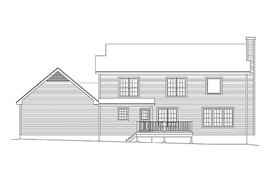 Exterior - Rear Elevation for Classical House Plan #57-106 - 3 bed, 2.5 bath