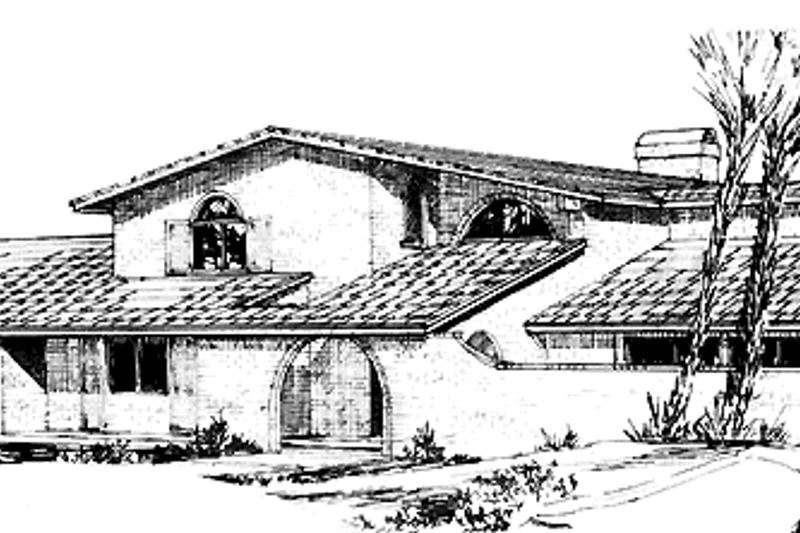 Home Plan - Mediterranean Exterior - Front Elevation Plan #320-796