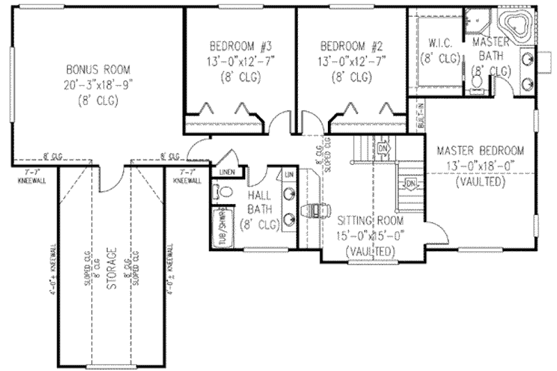 Home Plan - Floor Plan - Upper Floor for Farmhouse House Plan #11-123 - 4 bed, 2.5 bath