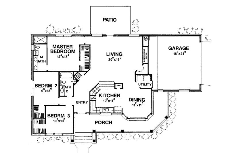 Home Plan - Floor Plan - Main Floor for Country House Plan #472-127 - 3 bed, 2 bath