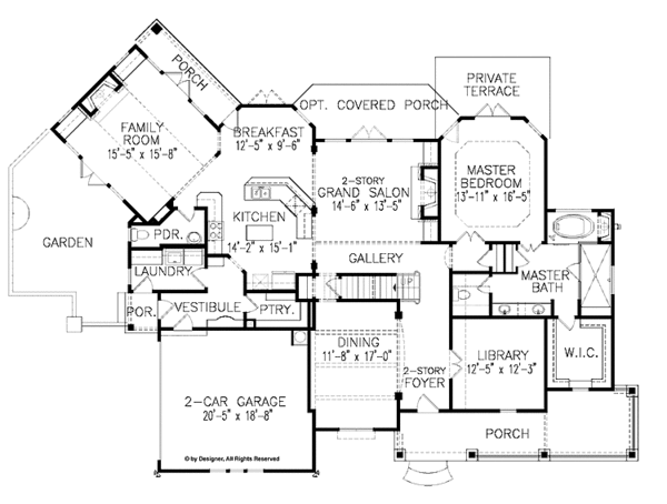 Home Plan - Traditional Floor Plan - Main Floor Plan #54-292