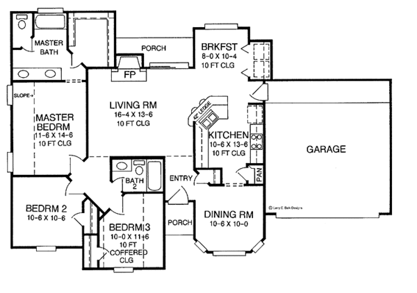 House Design - Ranch Floor Plan - Main Floor Plan #952-162