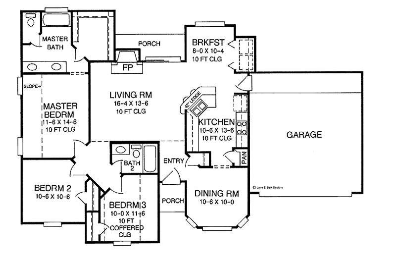 Home Plan - Floor Plan - Main Floor for Ranch House Plan #952-162 - 3 bed, 2 bath