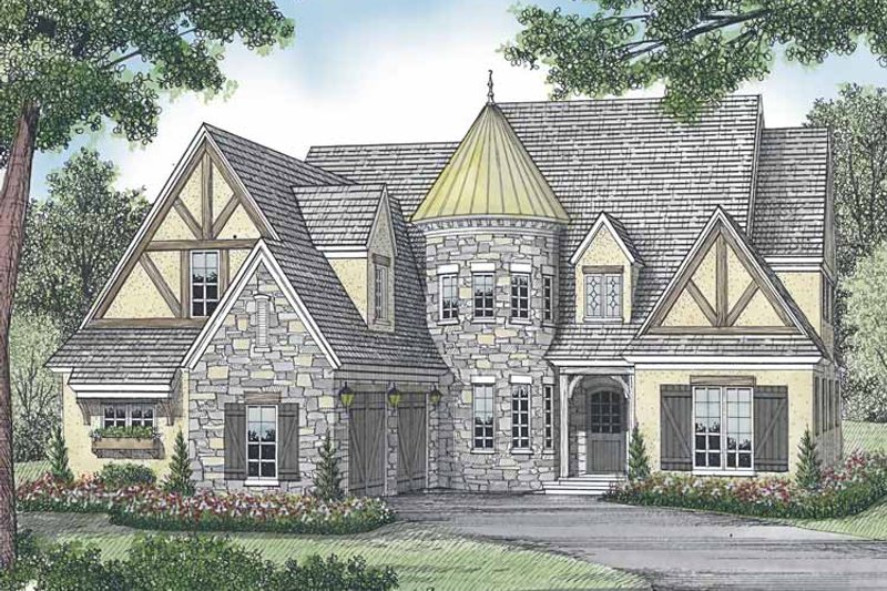 Dream House Plan - Exterior - Front Elevation 3 for European House Plan #453-585 - 4 bed, 4.5 bath