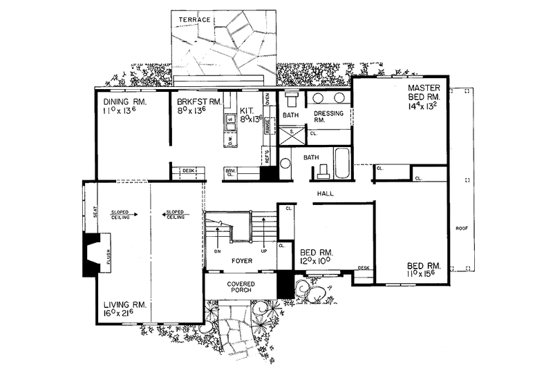 Home Plan - Floor Plan - Main Floor for Tudor House Plan #72-724 - 4 bed, 3 bath