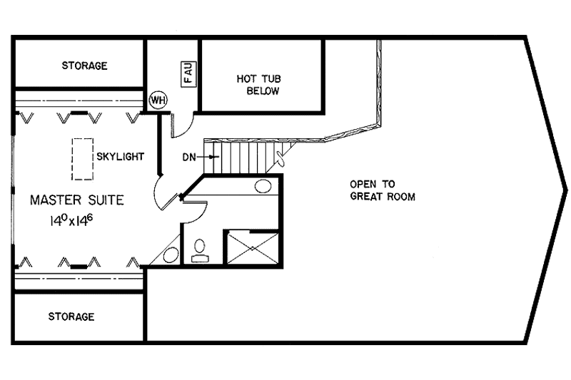 Home Plan - Floor Plan - Upper Floor for Bungalow House Plan #60-898 - 3 bed, 2 bath