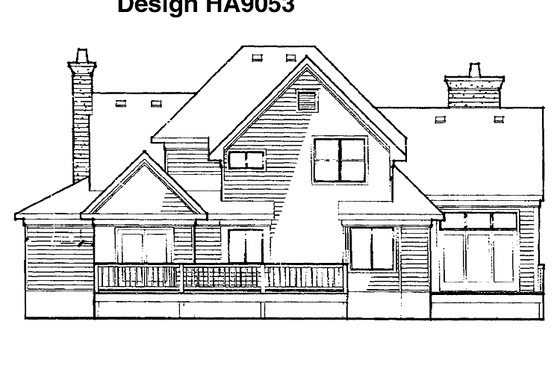 Exterior - Rear Elevation for Victorian House Plan #120-197 - 3 bed, 2.5 bath