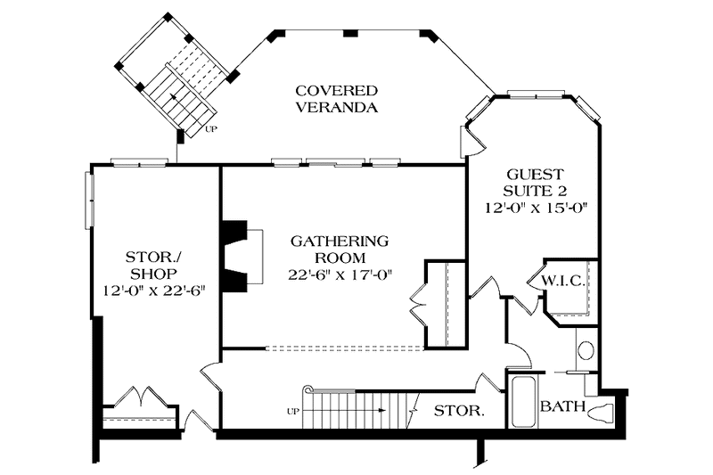 Home Plan - Floor Plan - Lower Floor for Colonial House Plan #453-173 - 4 bed, 4 bath