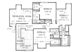 Floor Plan - Upper Floor for European House Plan #310-518 - 4 bed, 4.5 bath