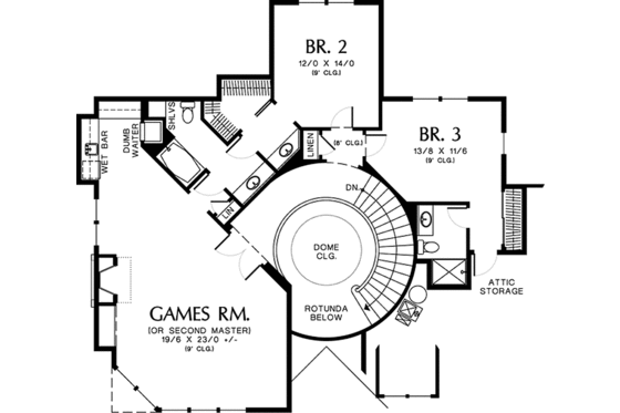 Floor Plan - Upper Floor for Traditional House Plan #48-893 - 3 bed, 3.5 bath