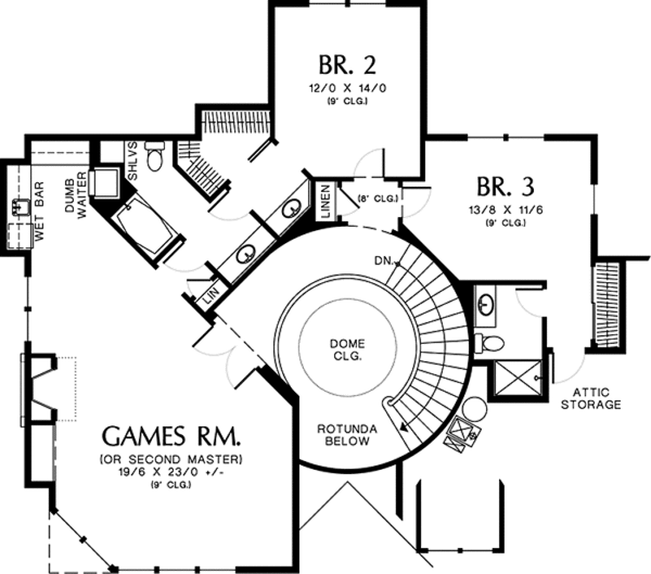 Home Plan - Traditional Floor Plan - Upper Floor Plan #48-893