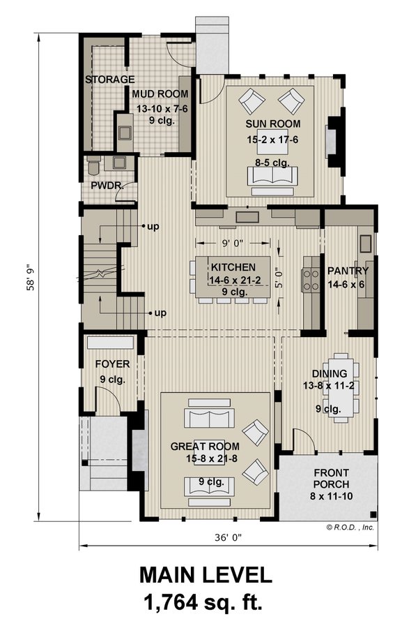 Modern Floor Plan - Main Floor Plan #51-1281