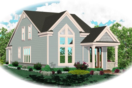 Exterior - Front Elevation for Cottage House Plan #81-13858 - 3 bed, 2.5 bath