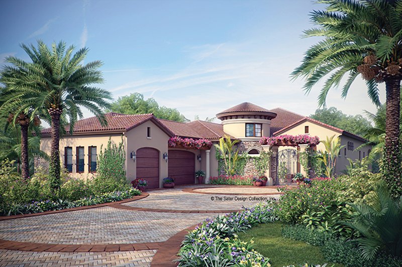 House Plan Design - Exterior - Front Elevation 6 for Mediterranean House Plan #930-444 - 3 bed, 3.5 bath