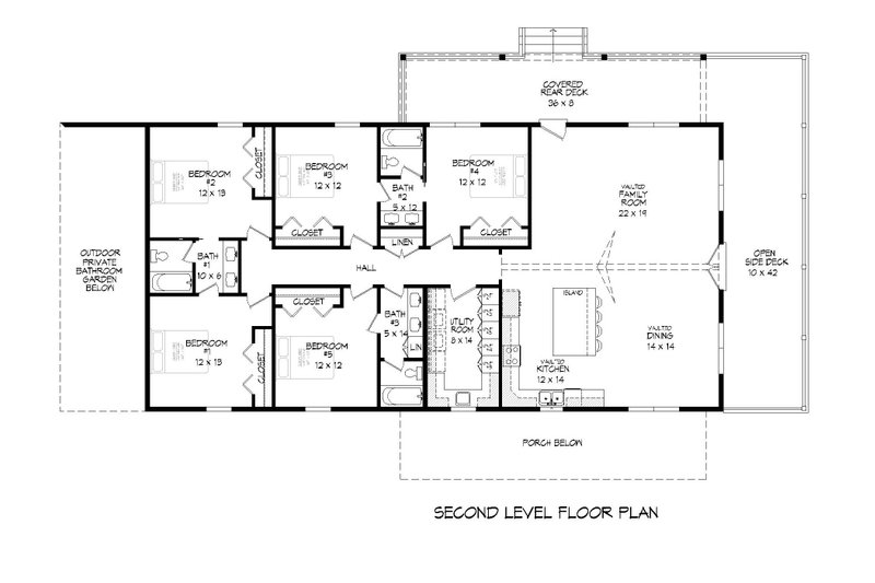 House Design - Floor Plan - Upper Floor for Barndominium House Plan #932-537 - 7 bed, 5 bath