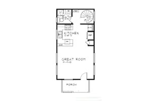 Floor Plan - Lower Floor for Cabin House Plan #515-52 - 1 bed, 2 bath