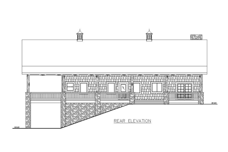 Architectural House Design - Exterior - Rear Elevation for Craftsman House Plan #117-978 - 3 bed, 2.5 bath