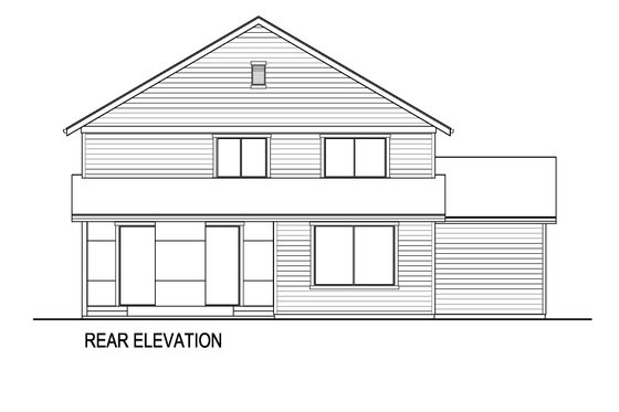 Exterior - Rear Elevation for Farmhouse House Plan #569-88 - 4 bed, 3 bath