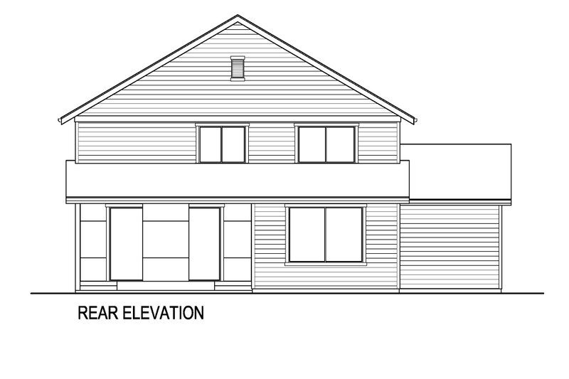 House Blueprint - Exterior - Rear Elevation for Farmhouse House Plan #569-88 - 4 bed, 3 bath