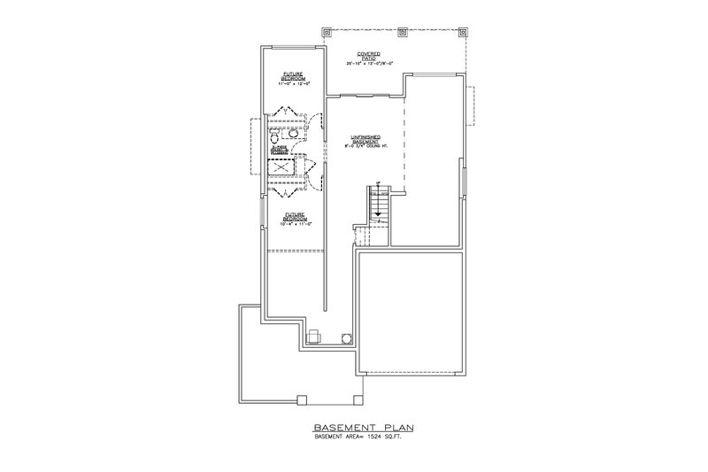House Plan Design - Floor Plan - Lower Floor for Contemporary House Plan #1100-18 - 2 bed, 2 bath