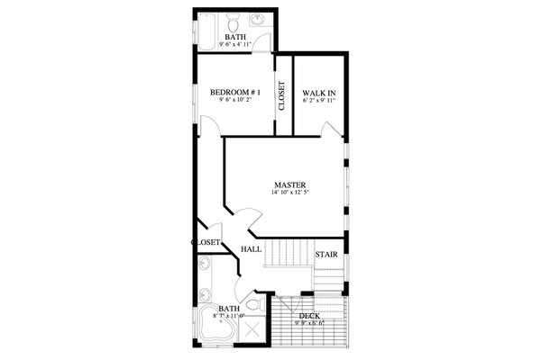 Modern Floor Plan - Upper Floor Plan #1060-213