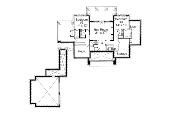 Floor Plan - Lower Floor for Craftsman House Plan #429-45 - 4 bed, 4.5 bath