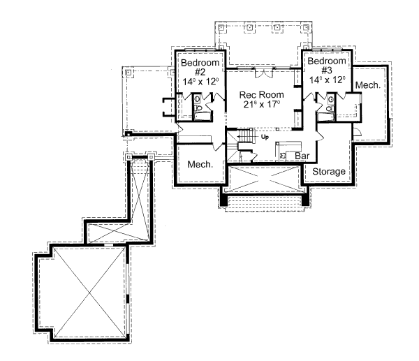 Craftsman Floor Plan - Lower Floor Plan #429-45