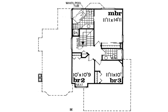 Floor Plan - Upper Floor for Traditional House Plan #47-539 - 3 bed, 2.5 bath