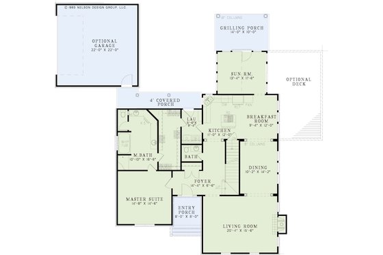 Floor Plan - Main Floor for Traditional House Plan #17-3293 - 4 bed, 3.5 bath