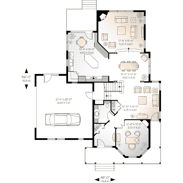 House Plan Design - Traditional Floor Plan - Main Floor Plan #23-591