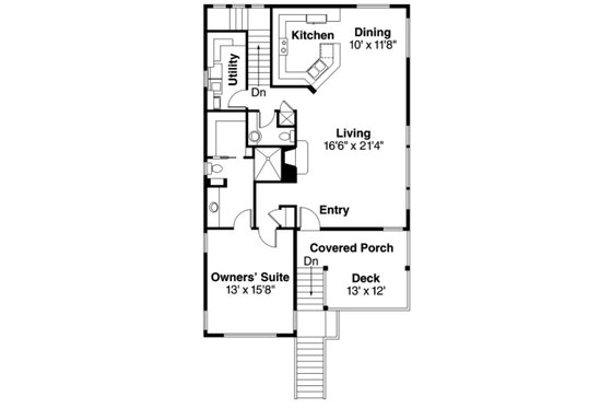 Floor Plan - Upper Floor for Contemporary House Plan #124-757 - 2 bed, 2.5 bath