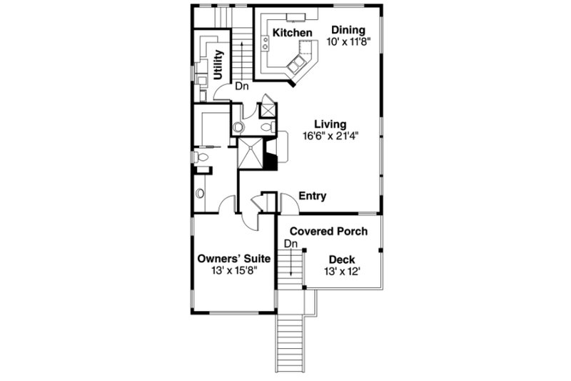 Home Plan - Floor Plan - Upper Floor for Contemporary House Plan #124-757 - 2 bed, 2.5 bath