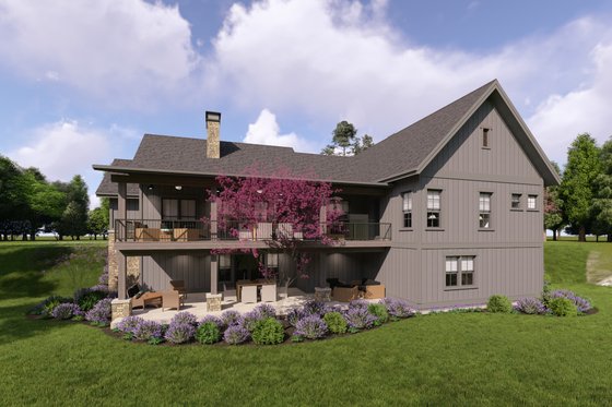 Exterior - Rear Elevation for Farmhouse House Plan #1069-41 - 3 bed, 2.5 bath