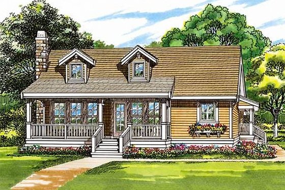Exterior - Front Elevation for Country House Plan #47-379 - 2 bed, 1 bath