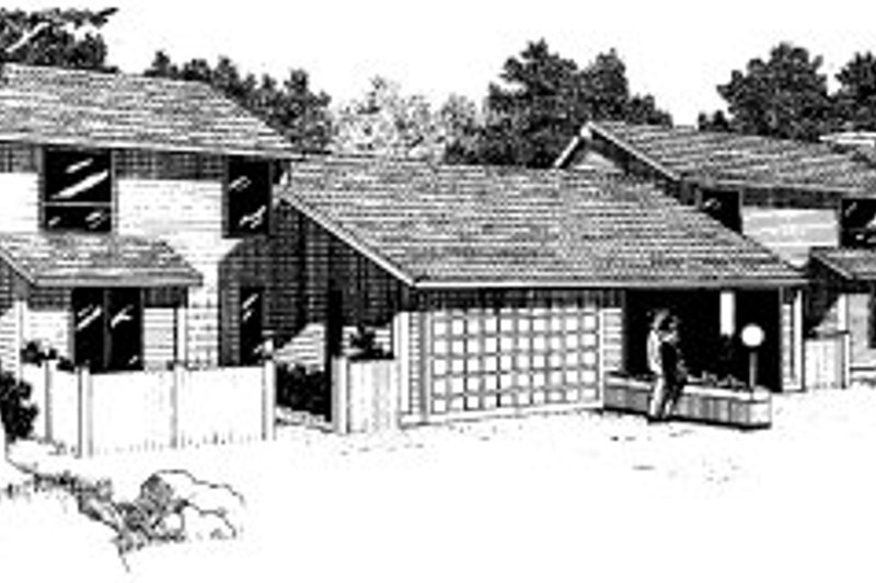 Exterior - Front Elevation 2 House Plan #303-222 - 2 bed, 2 bath