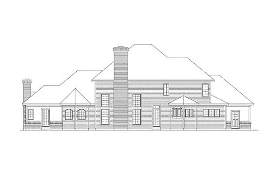 Exterior - Rear Elevation for European House Plan #57-110 - 4 bed, 3.5 bath