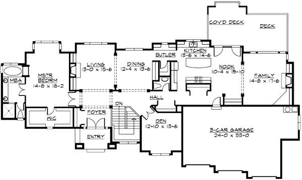 House Blueprint - Traditional Floor Plan - Main Floor Plan #132-103