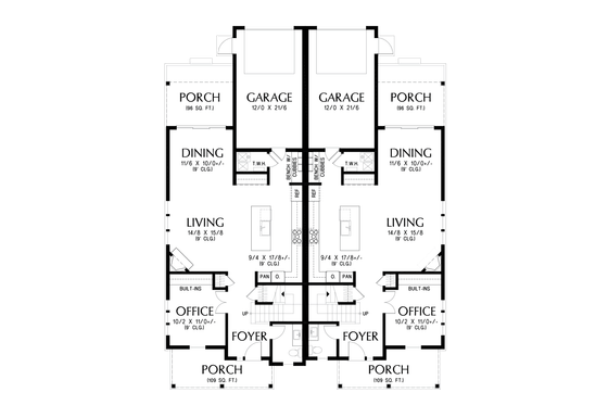 Floor Plan - Main Floor for Farmhouse House Plan #48-1187 - 6 bed, 4.5 bath