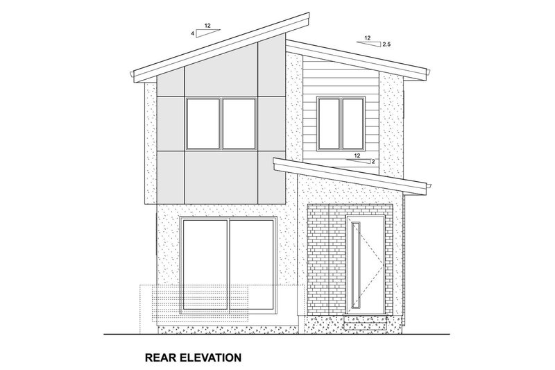 Home Plan - Exterior - Rear Elevation for Contemporary House Plan #126-274 - 3 bed, 2.5 bath
