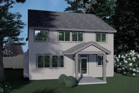Exterior - Rear Elevation for Craftsman House Plan #53-663 - 4 bed, 2.5 bath