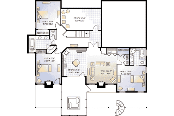 Floor Plan - Lower Floor for Contemporary House Plan #23-418 - 5 bed, 4 bath