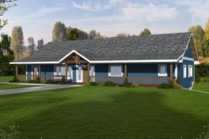 Ranch Exterior - Front Elevation Plan #117-988