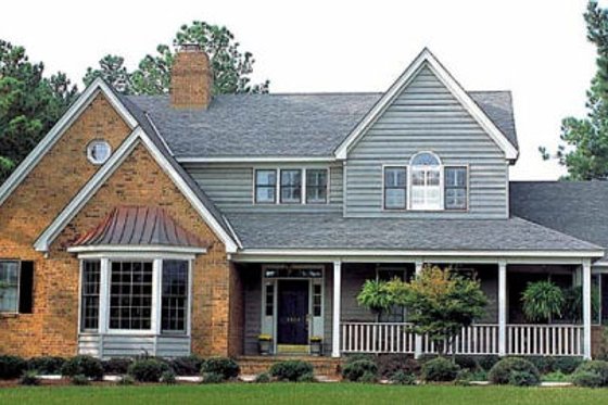 Exterior - Front Elevation for Country House Plan #312-191 - 3 bed, 3.5 bath